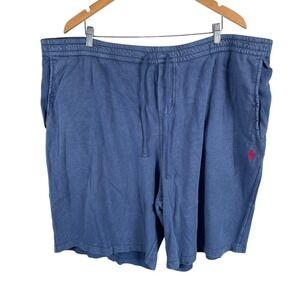 New Polo Ralph Lauren French Terry Sweat Shorts Mens‎ 4XB Blue Pockets Stretch